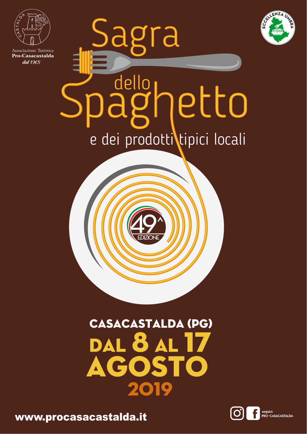 Volantino Sagra dello Spaghetto di Casacastalda 2019 49ma Edizione