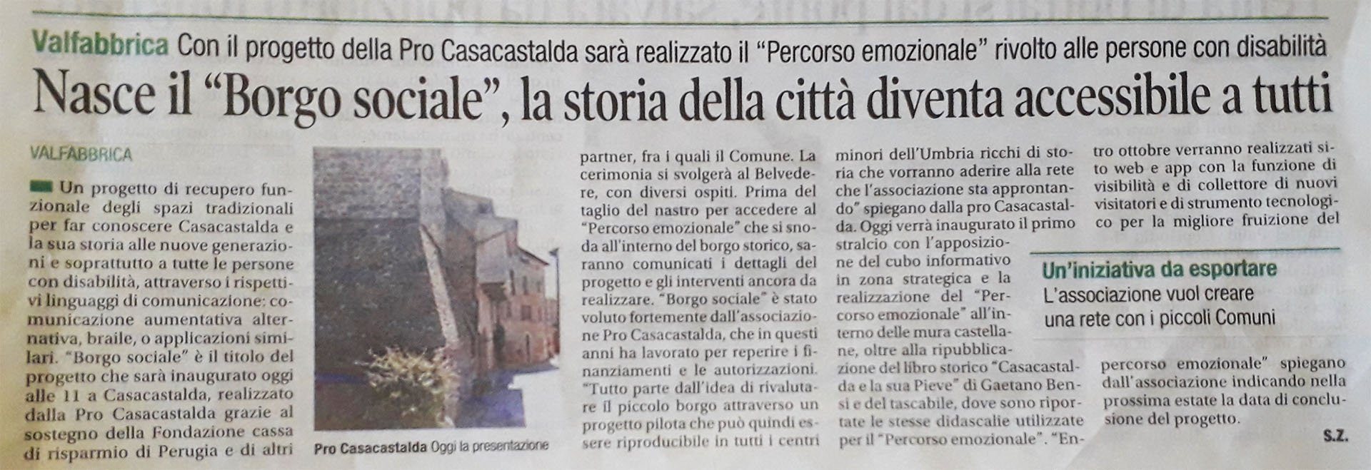 Inaugurazione Percorso Emozionale di Casacastalda